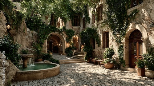 Fototapeta Naklejka Na Ścianę i Meble -  Romantic old world alley with charm high resolution picture