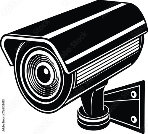Black and white security camera