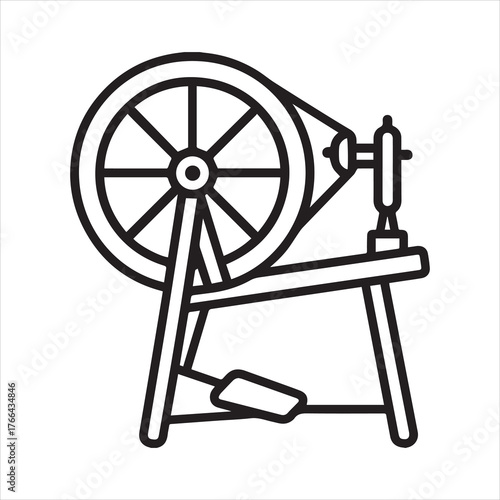 Spinning wheel outline icon vector