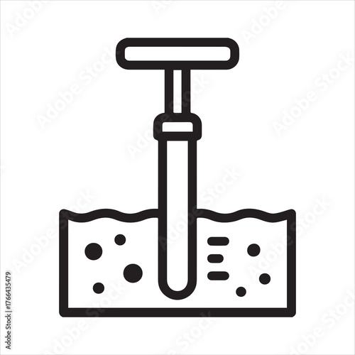 Soil sampler probe testing outline icon vector