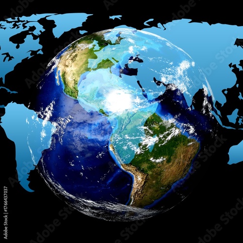 Blue planet earth. Atlantic ocean