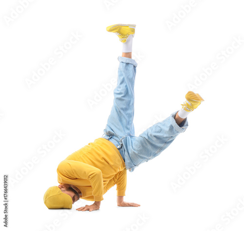 Young man dancing hip-hop o...