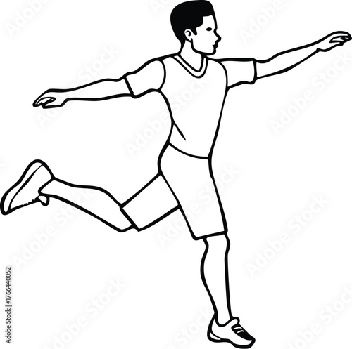 Dynamic Vector Graphic of a Man Running with Arms Extended
