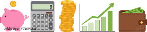 Financial Growth and Savings Icons Collection
