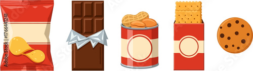 Assortment of Flat Design Snacks Collection