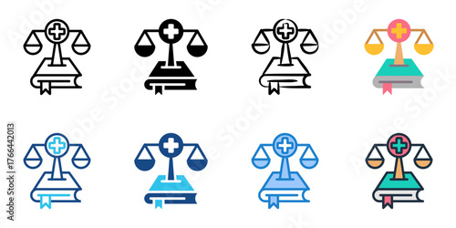 Clinical trial icon set multiple style collection 
