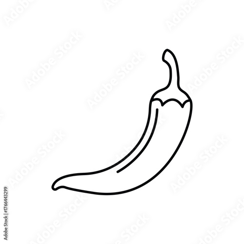 Chilli icon. Simple outline style. Pepper, spicy, chili, hot, jalapeno, spice, chile, paprika, food concept. Thin line symbol. Isolated design.