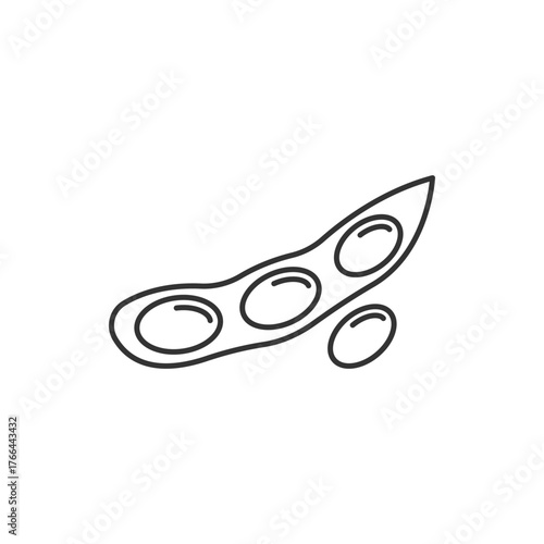 soybeans icon. nature vegetable food. Soybean seeds For soy milk for health. soya bean plant for food apps web. editable stroke outline style. vector illustration design on white background EPS 10
