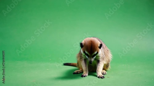 meerkat animal on green screen background