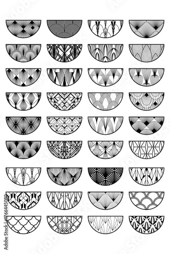 Art deco signs design decorative vector set
