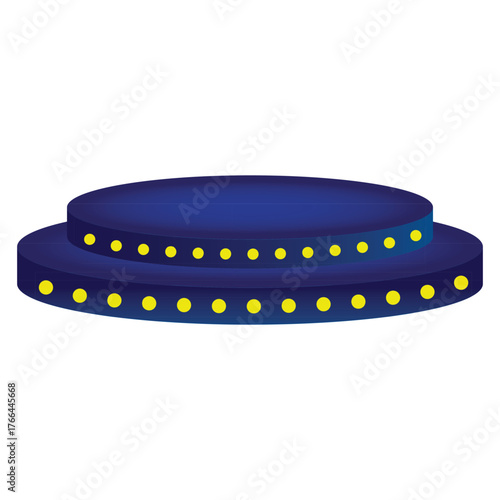 Blue Podium Vector Illustration with Yellow Lights 