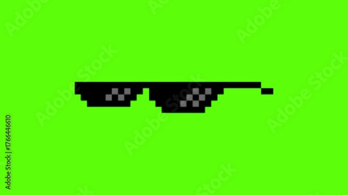 Pixel glasses meme, pixel glasses, glasses animation, green screen video, sunglasses meme, like a boss meme, pixel art, video, fun, glasses icon