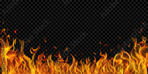 Translucent fire flames
