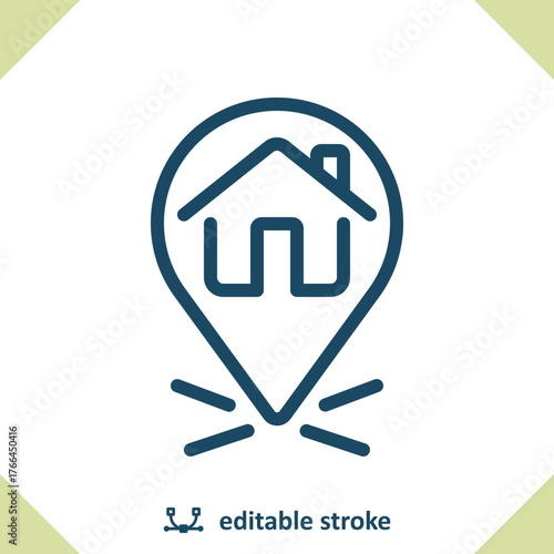 House Location Icon. Home, Building, Destination, Map, Map Marker, Map Pin