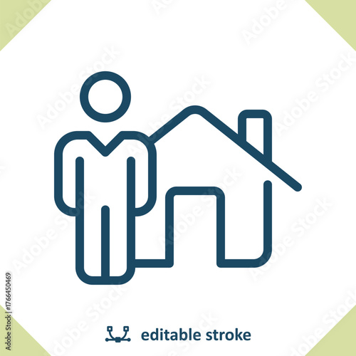 Realtor Icon. Home Owner, Man, House, Home