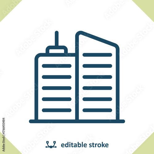 Skyscrapers Icon. Office Building, Apartment Building, City, Town