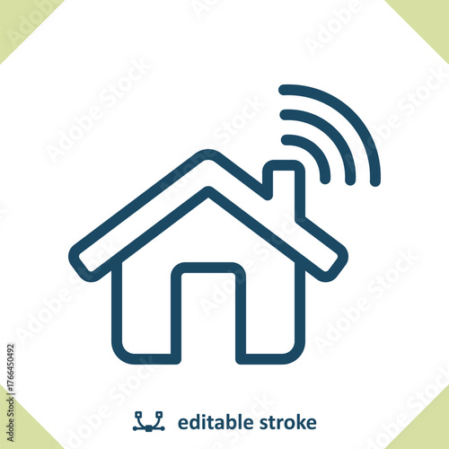 Smart Home Icon. House, Wireless, Wi-Fi, WiFi