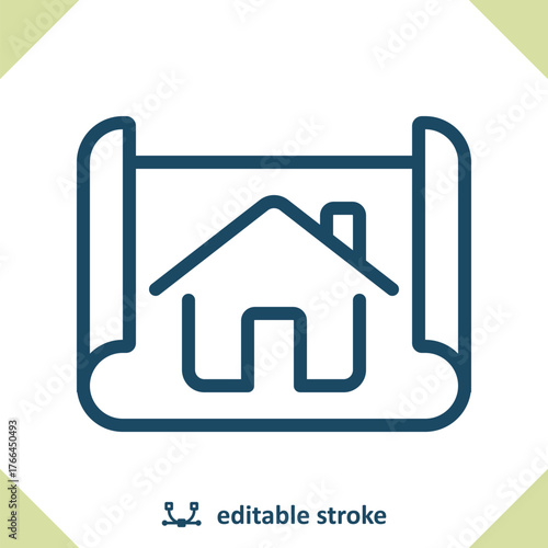 Architecture Icon. Blueprint, Plan, House Plan, Construction