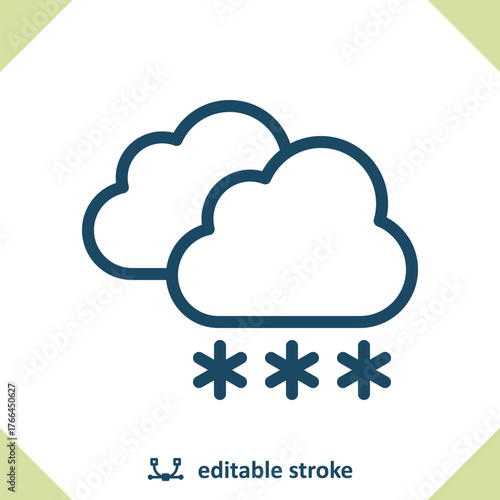 Snowing Icon. Snow, Cloud, Snowflake, Weather, Winter, Clouds
