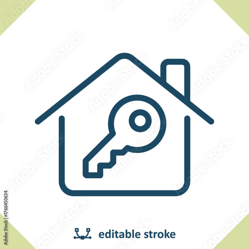 House Icon. Key, Lock, Locked, Security
