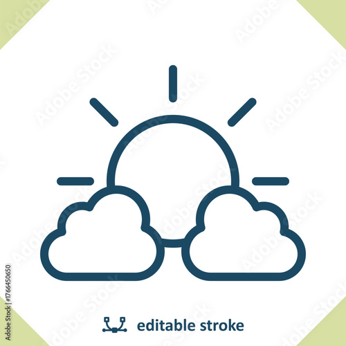 Sun And Cloud Icon - Sunny, Cloudy, Weather