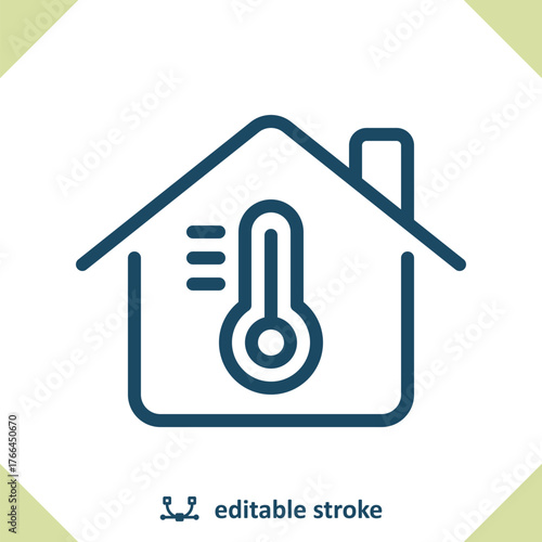House Icon. Temperature, Thermostat, Thermometer, Home