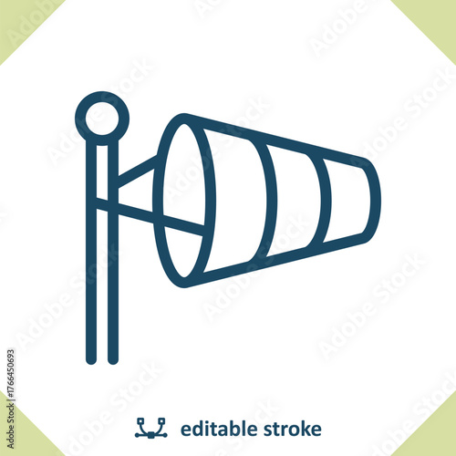 Windsock Icon. Wind Sock, Wind Cone, Windy, Weather