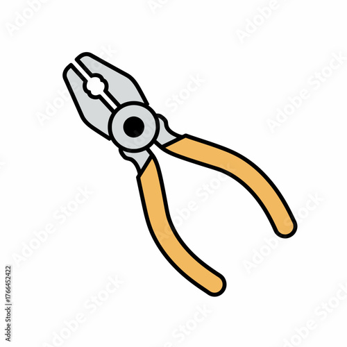 Illustration of a pair of pliers with orange handles.
