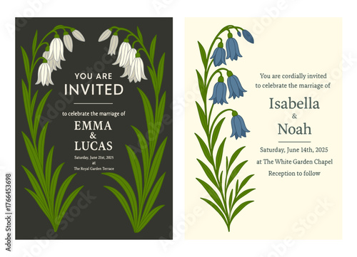 カンパニュラの花フレーム・ナチュラルデザイン、Campanula Flower Frame – Natural Design