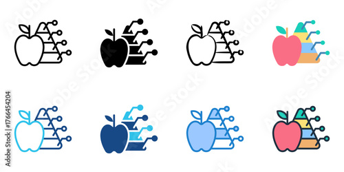 Nutrition icon set multiple style collection 
