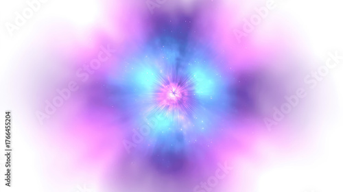 Abstract Colorful Nebula on White Background