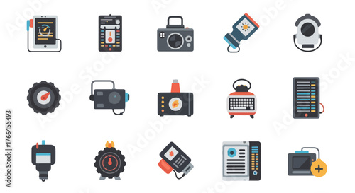 Collection of Electronic Equipment and Devices Icons
