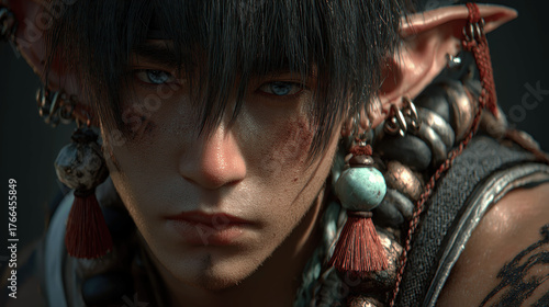 Portrait of a Fantasy Elf Warrior