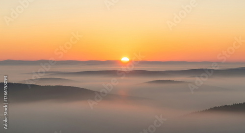 Wallpaper Mural Minimalist sunrise landscape representing a new beginning Torontodigital.ca