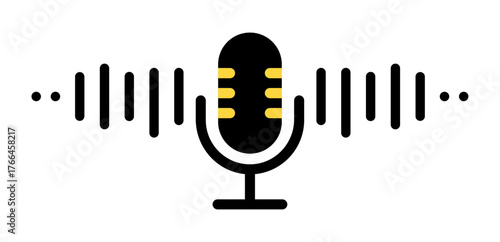 Microphone symbol representing podcast, recording, voice, and audio broadcasting concept. Perfect for media, music, studio, and sound production.