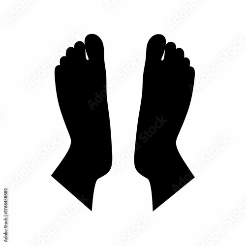 Vector silhouette of a pair of feet on a white background. Great for travel or health logos.