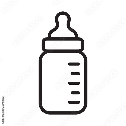 Clean outline vector design of baby bottle icon
