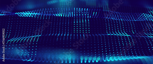 Hi Tech Network Connection Grid. 3D Technology Style Banner Design. Technology Vector Illustration. Futuristic Design for Technology or Science Event.