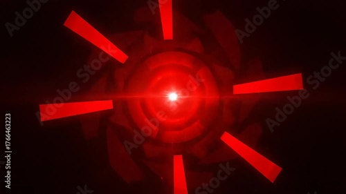 Abstract motion graphics featuring pulsating red warning lights and dynamic geometric patterns conveying urgency and impending danger failure, abstract, error