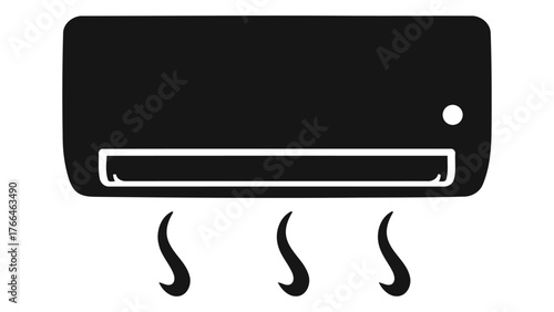 Air conditioner unit on for cooling and ventilation