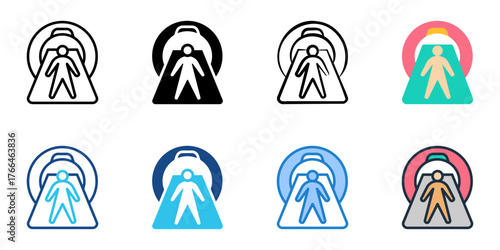 Medical imaging icon set multiple style collection
