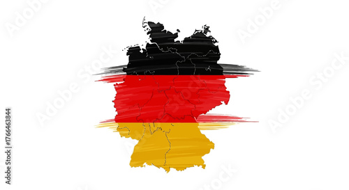 Germany Map Flag Artistic Illustration - Patriotic German National Identity Design