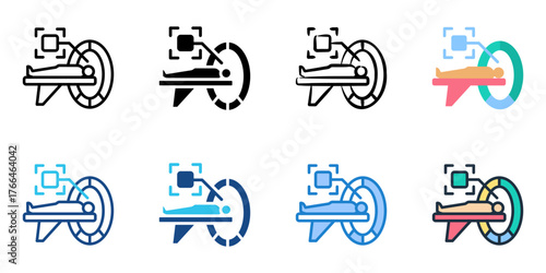 CT scan icon set multiple style collection
