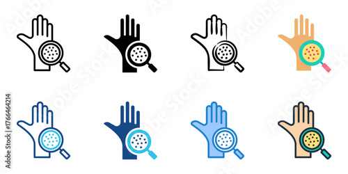 Dermatology icon set multiple style collection
