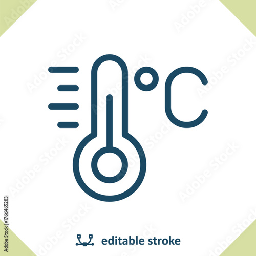 Thermometer Icon. Temperature, Weather, Celsius, Degrees