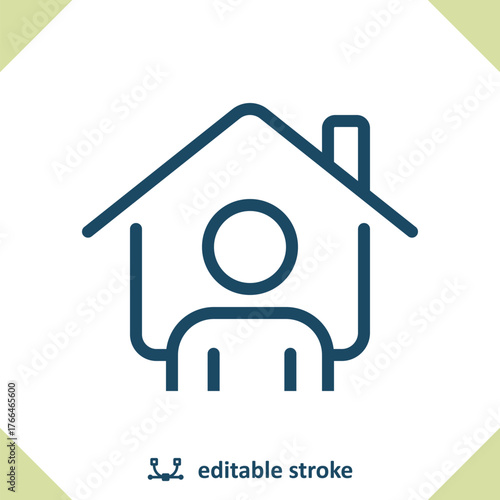 Home Owner Icon. Realtor, Man, House, Home, Real Estate