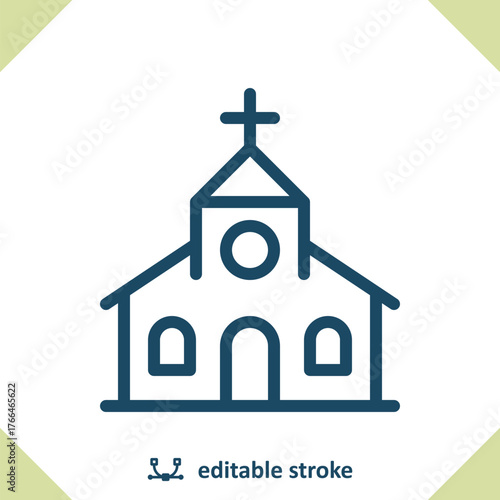 Church Icon. Chapel, Monastery, Building