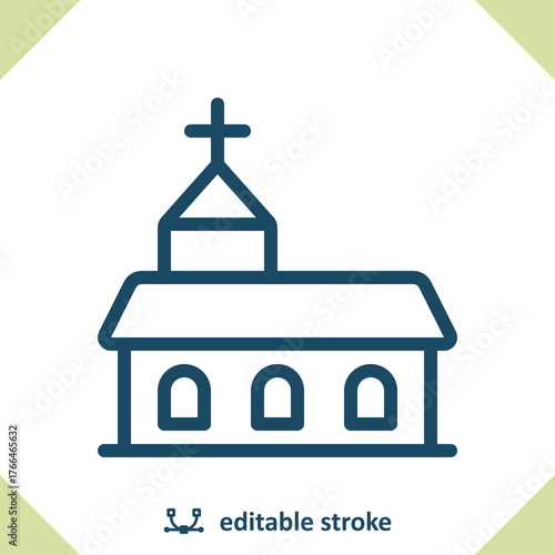 Church Icon. Chapel, Monastery, Building