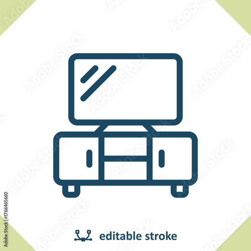 TV Stand Icon. Television, Nightstand, Furniture