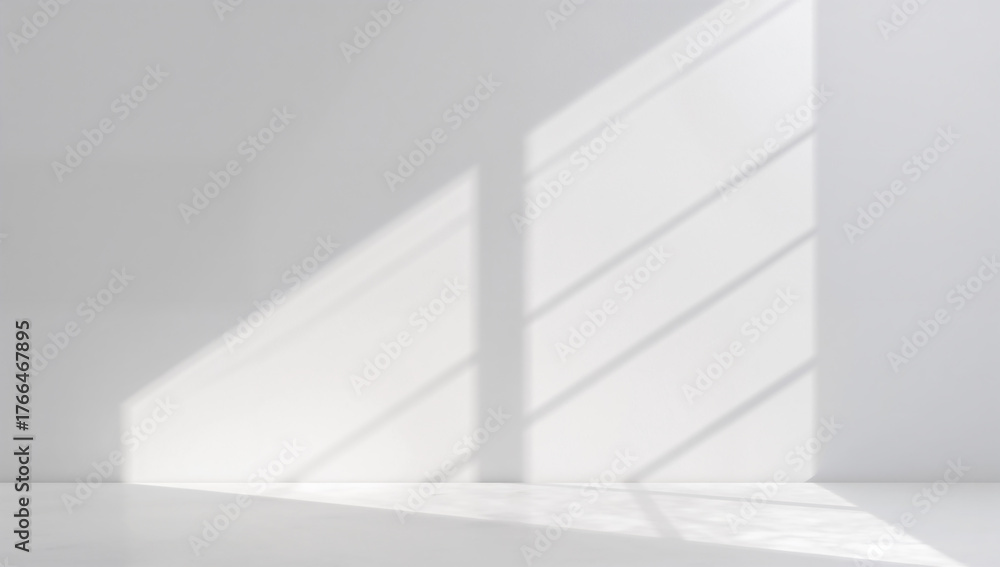 Fototapeta premium Elegant Minimalist White Wall with Subtle Shadow Designs